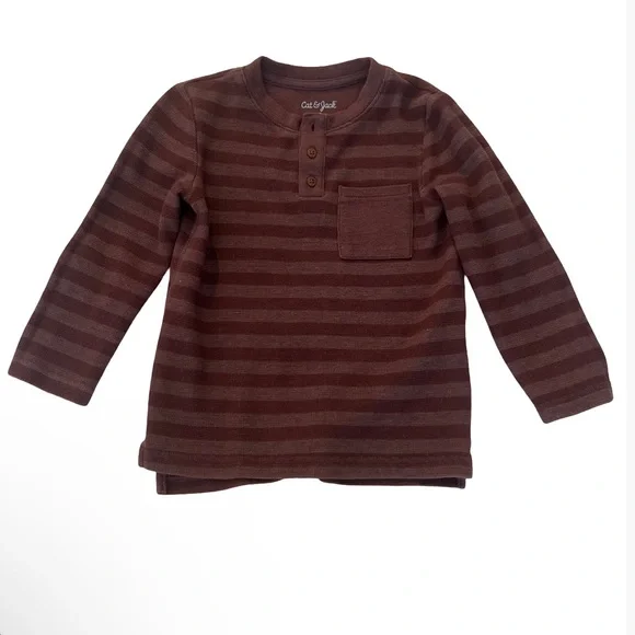 Burgundy long sleeve boys shirt - Picture 1 of 2